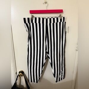 Beetlejuice Black and White Striped Leggings